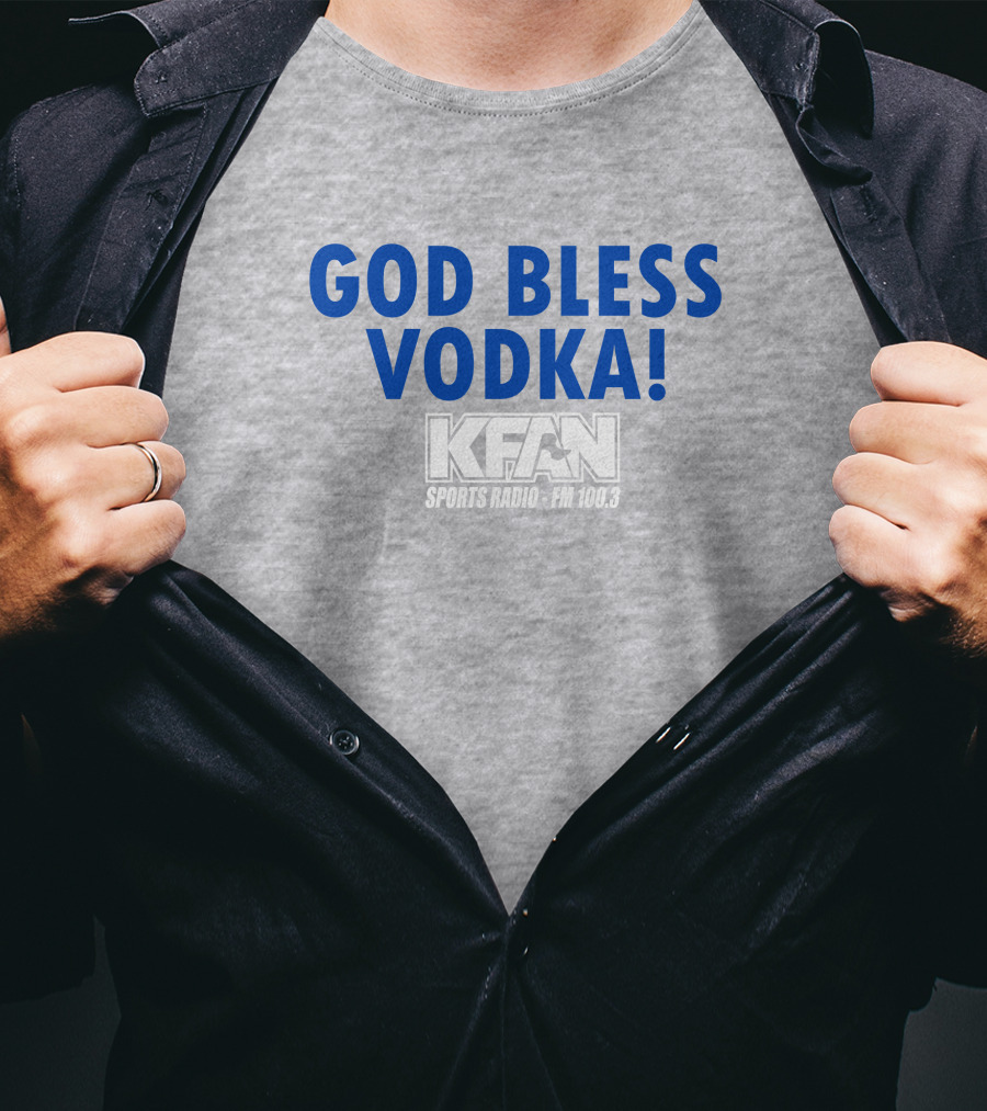 KFAN Sports Radio FM 100.3 God Bless Vodka T-Shirt