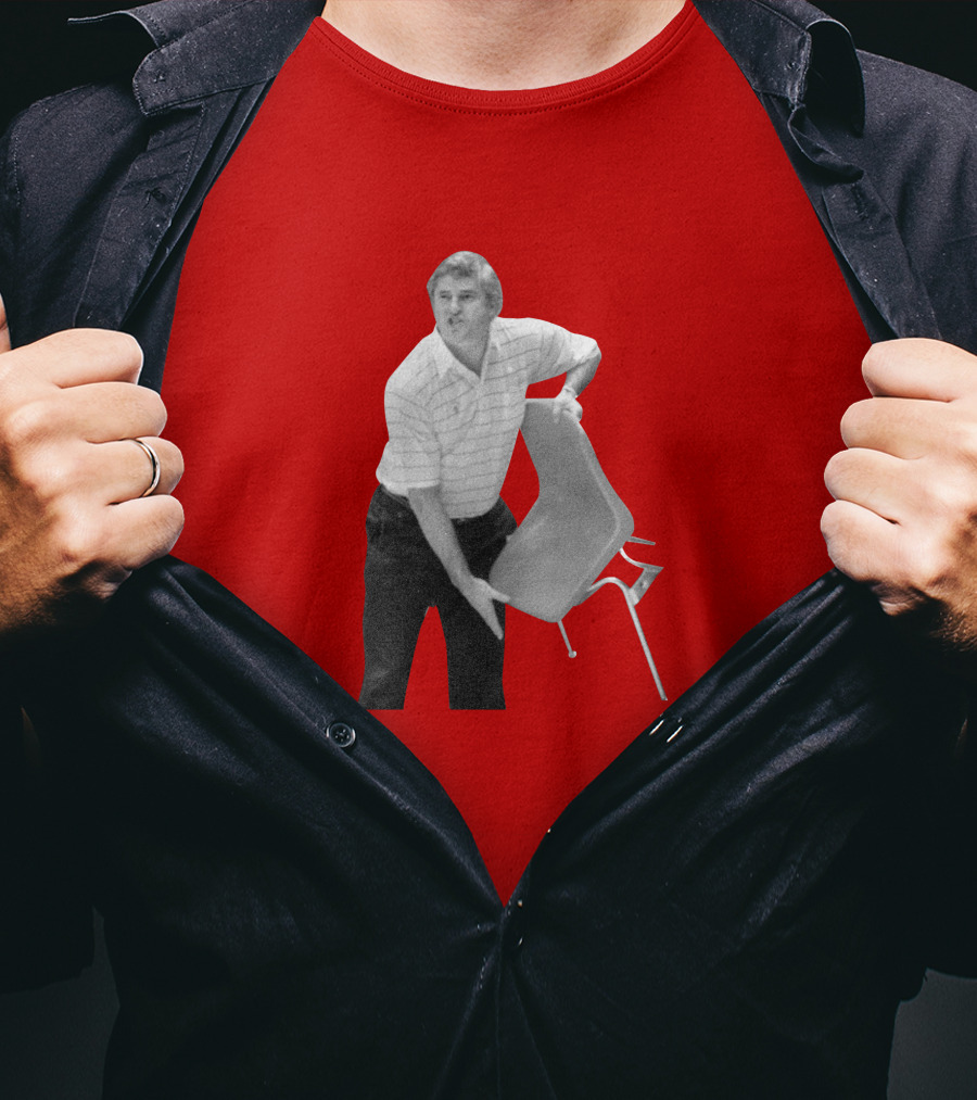 Bobby Knight Chair Throw AJ Moye Basketball Moment T-Shirt