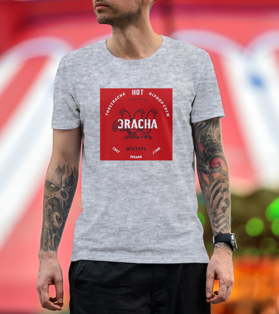 Three Racha Hot Hip Hop Crew Mixtape 3racha Vibe of 3racha CB97 Spearb J.One T-Shirt