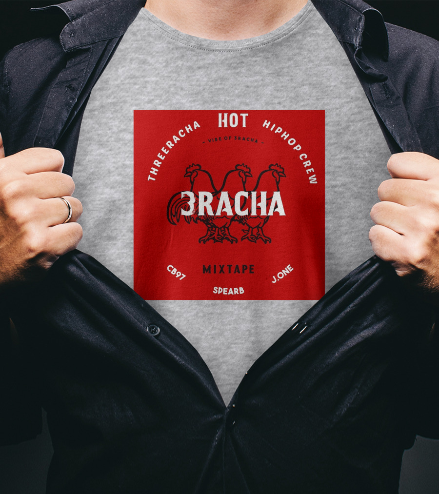 Three Racha Hot Hip Hop Crew Mixtape 3racha Vibe Of 3racha CB97 Spearb J.One T-Shirt