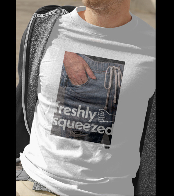 Aew Freshly Squeezed Orange Cassidy Pocket Kris Statlander T-Shirt