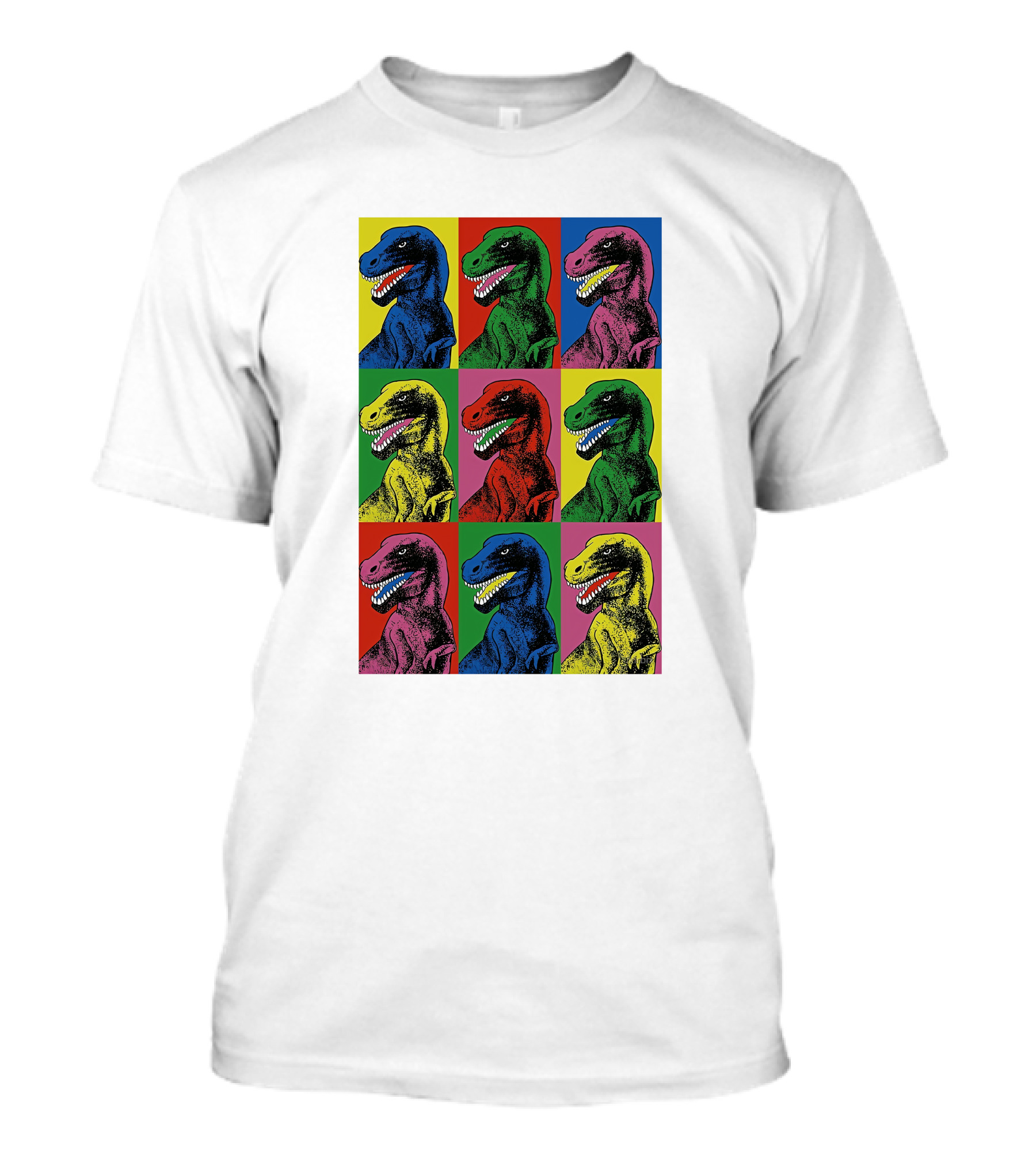 Pop Art T-Rex Jurassic Park Steven Spielberg Colorful Dinosaur T-Shirt