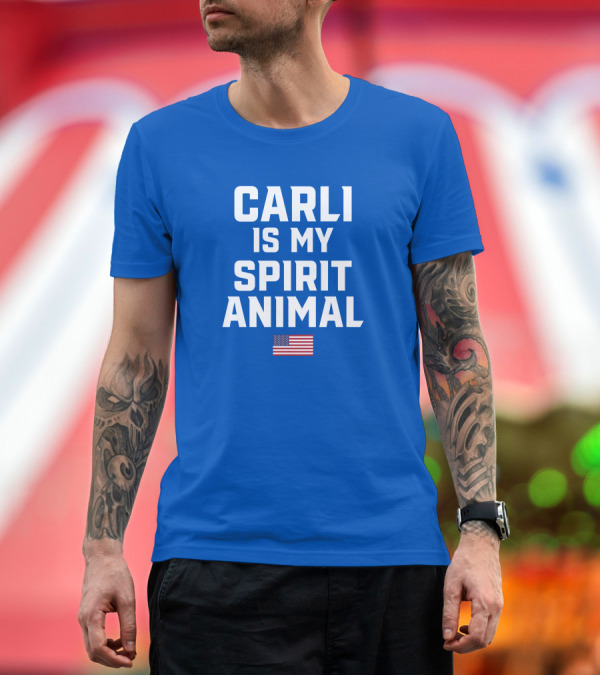Premium T-Shirt: CARLI IS MY SPIRIT ANIMAL AMERICAN FLAG T-Shirt CARLI IS MY SPIRIT ANIMAL AMERICAN FLAG T-Shirt