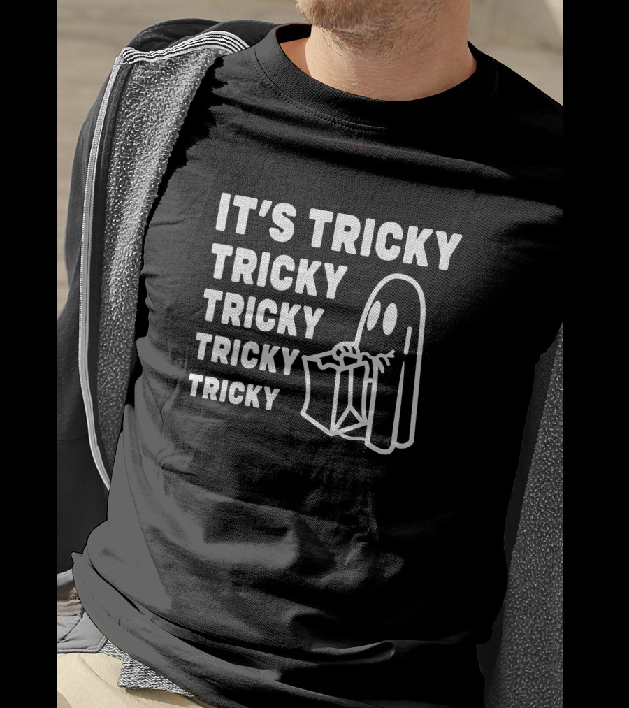 It's Tricky Ghost Boo Halloween Featuring LittleVodkaOwl T-Shirt