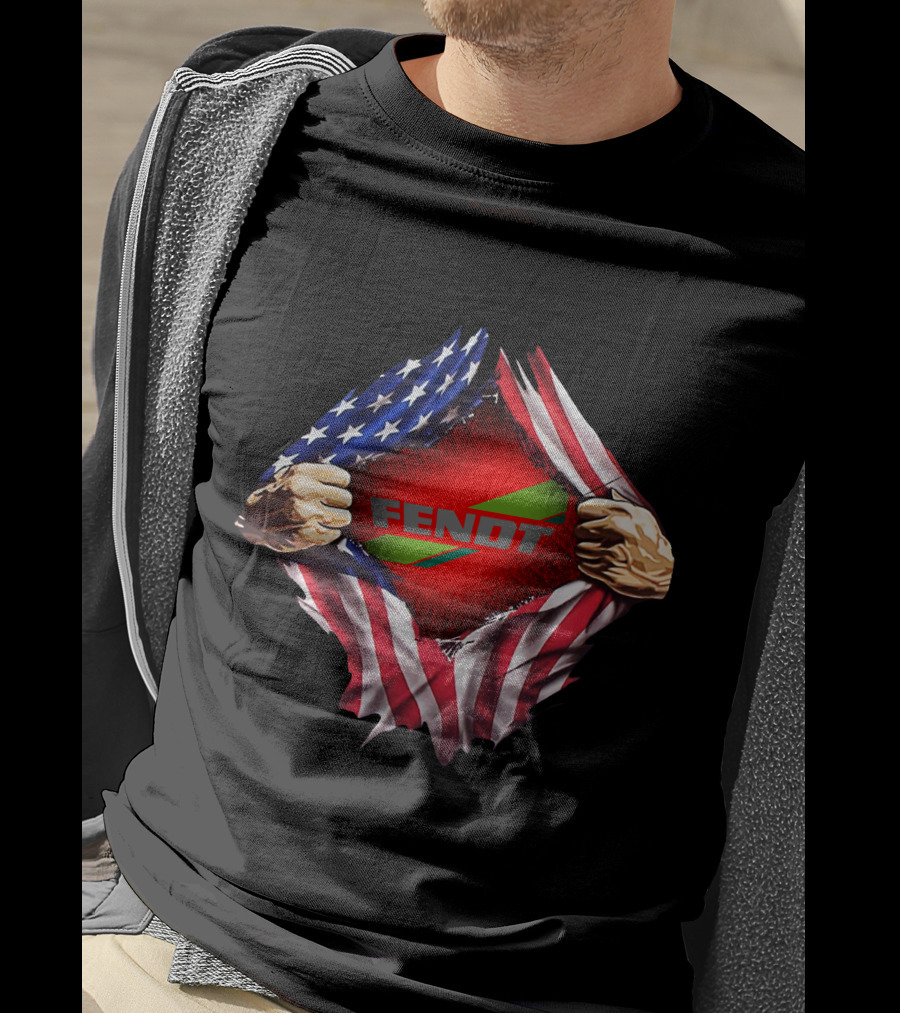 Fendt USA Flag Ripped Reveal T-Shirt