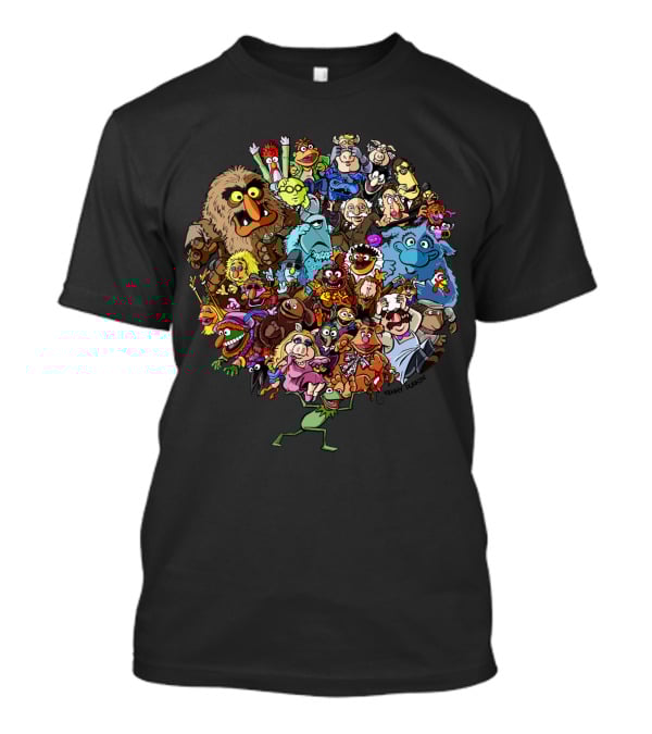 Muppets World Of Friendship Characters In Vibrant Group Circle T-Shirt
