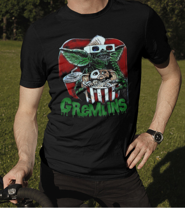 Gremlins Midnight Movie Popcorn Scene 3D Glasses T-Shirt