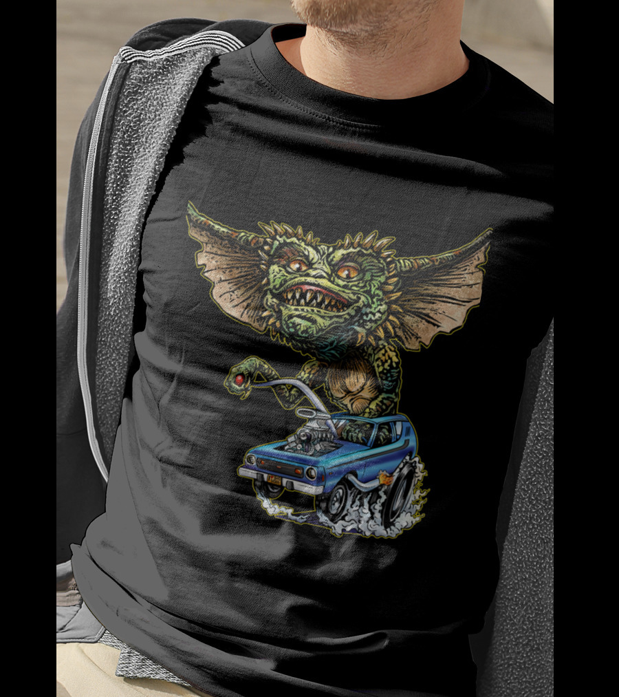 Gremlins Monster With Muscle Car Adventure T-Shirt
