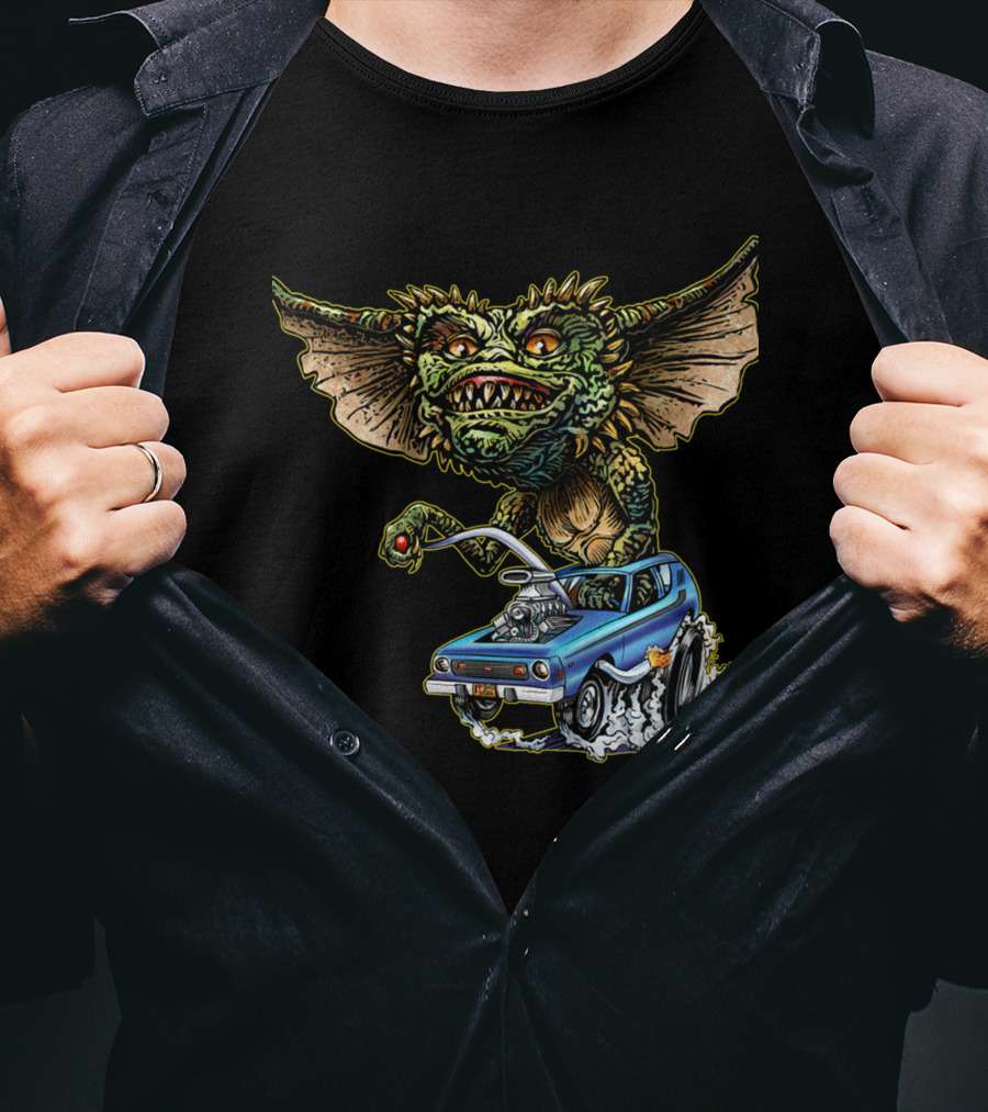 Gremlins Monster With Muscle Car Adventure T-Shirt
