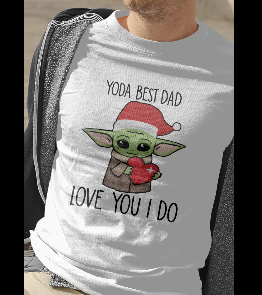 Yoda Best Dad Love You I Do Santa Hat Heart T-Shirt