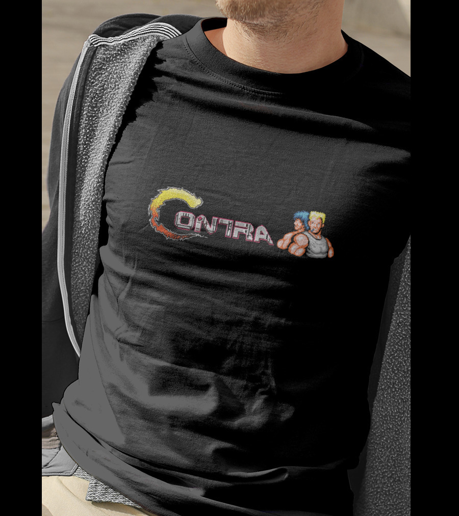 Contra Retro Classic Arcade Game Logo And Characters T-Shirt