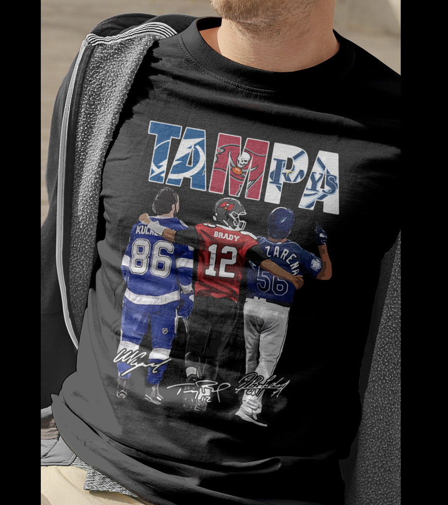 Tampa Bay Lightning Buccaneers Rays Kucherov Brady Arozarena T-Shirt