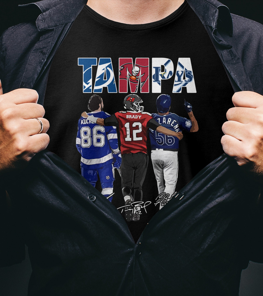 Tampa Bay Lightning Buccaneers Rays Kucherov Brady Arozarena T-Shirt