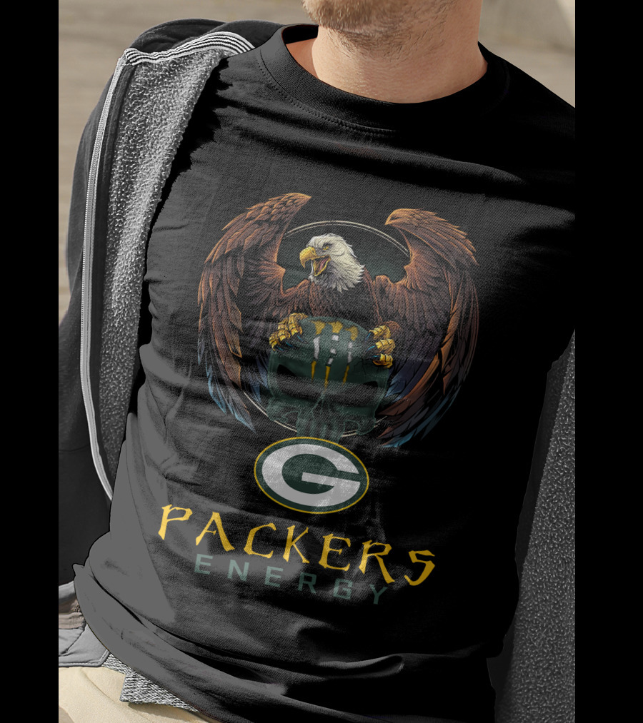 Packers Energy Eagle Skull Green Bay Packers T-Shirt