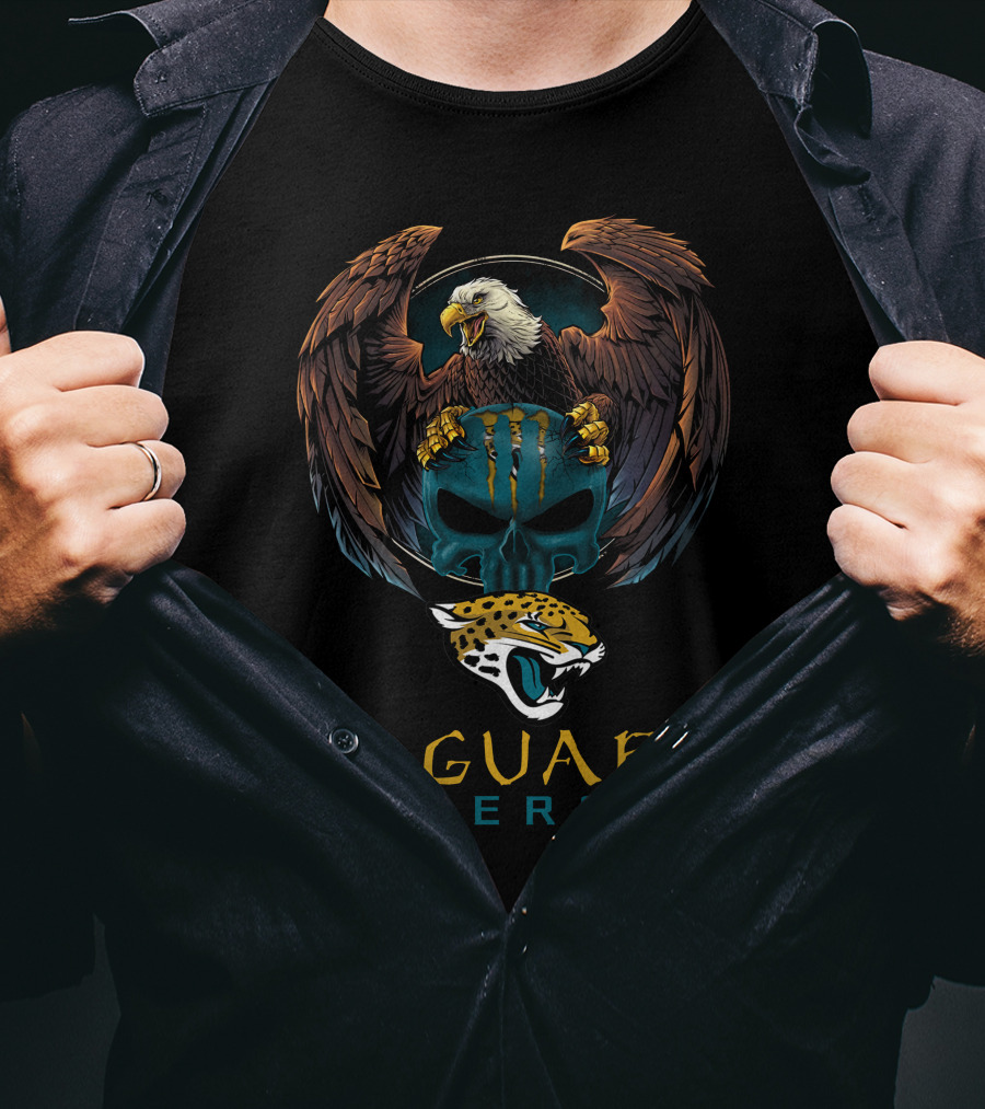 Jaguars Energy Eagle And Monster Skull T-Shirt