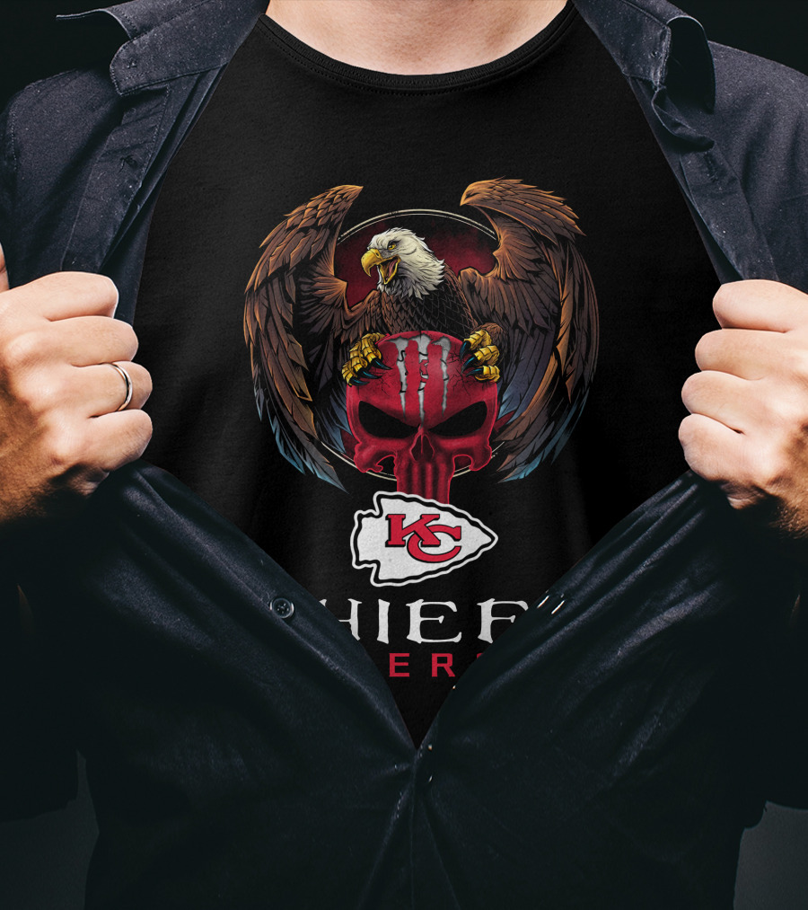 Kansas City Chiefs Energy Skull Eagle T-Shirt