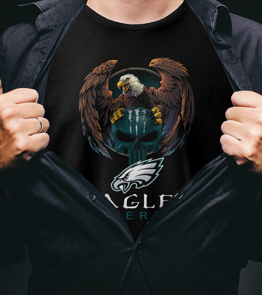Philadelphia Eagles Energy Eagle With Iconic Skull And Wings T-Shirt