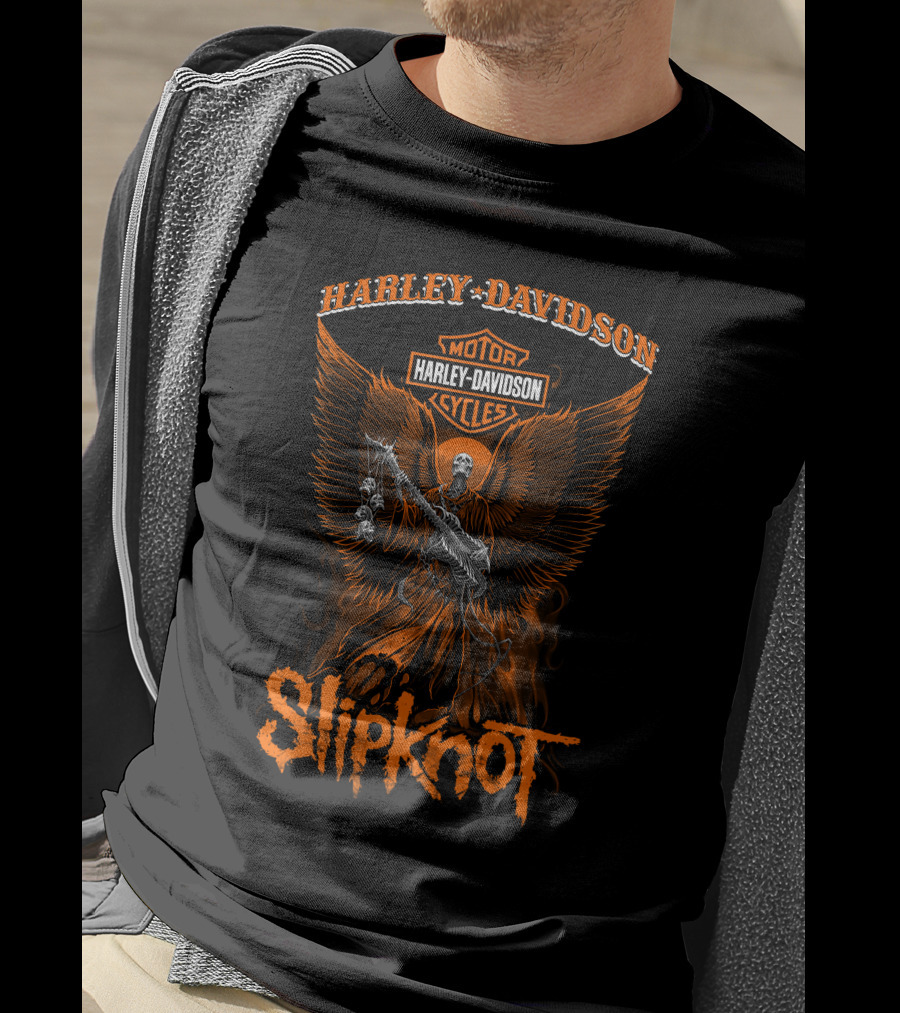 Harley Davidson Motor Cycles Slipknot Angel T-Shirt