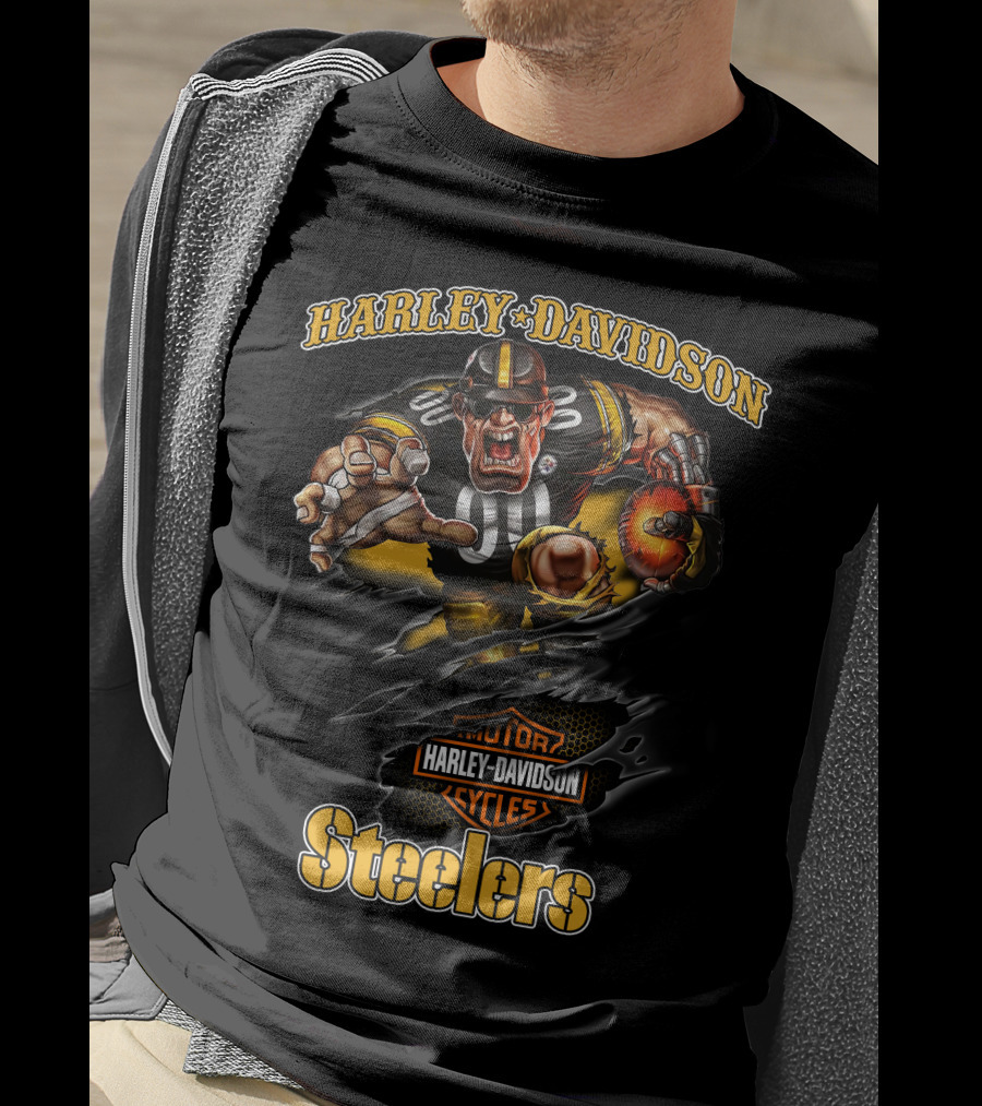 Harley Davidson Steelers Hl Mascots Pittsburgh Steelers T-Shirt