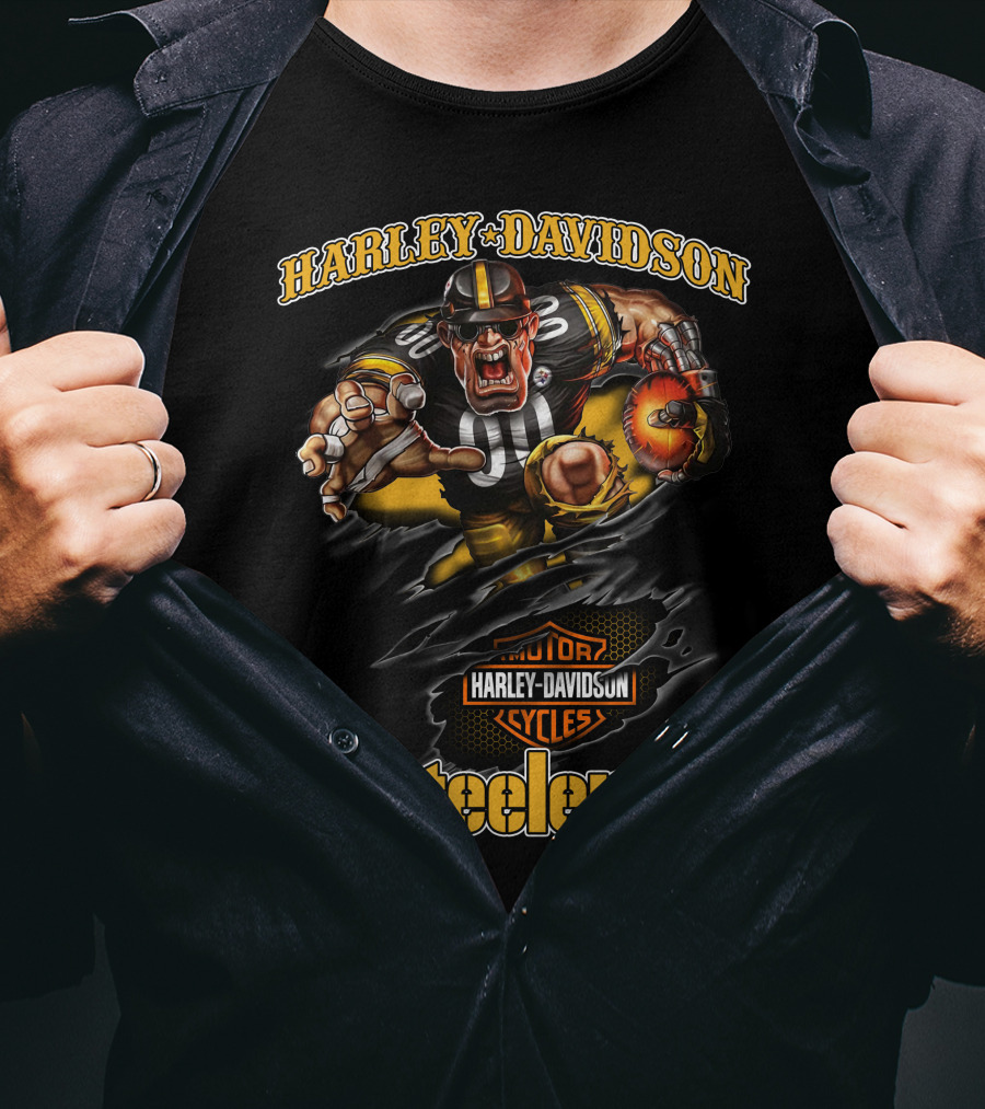 Harley Davidson Steelers Hl Mascots Pittsburgh Steelers T-Shirt