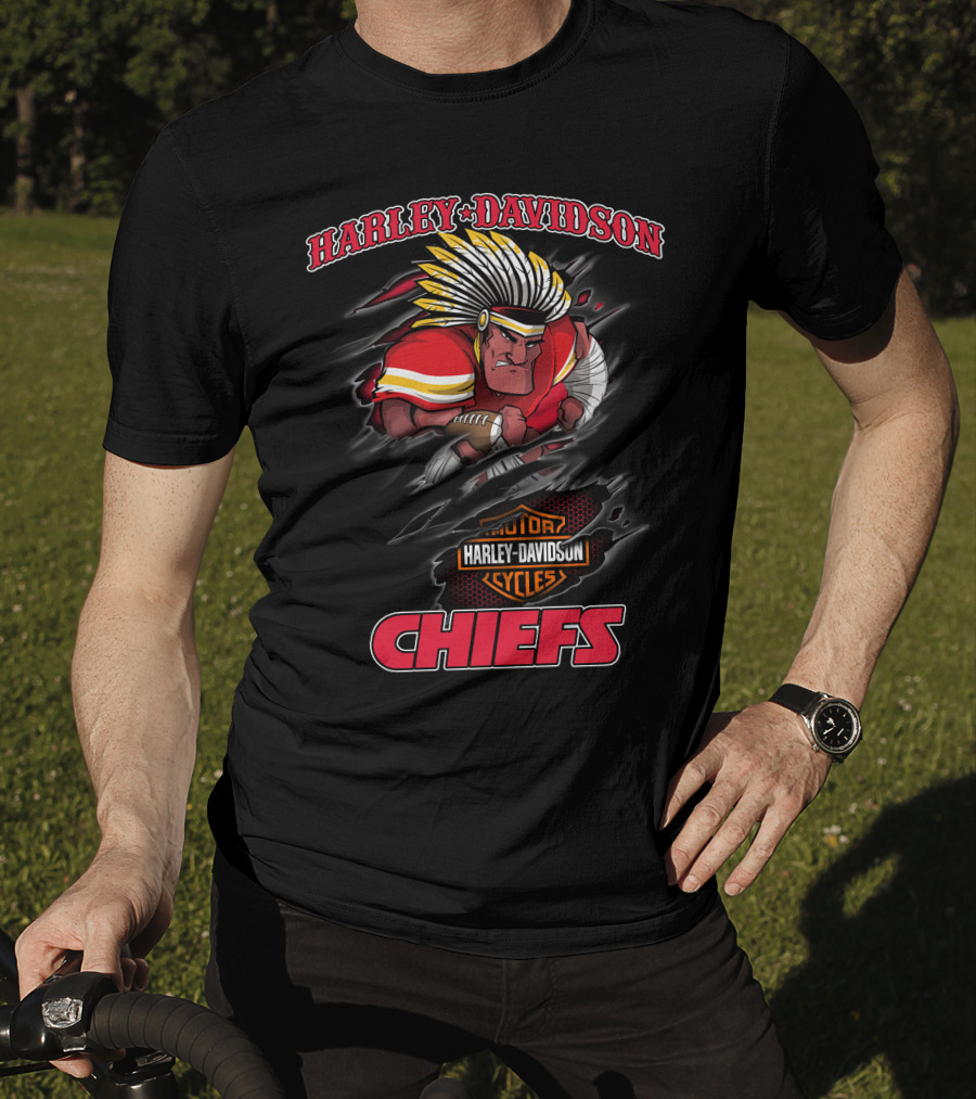 Harley Davidson Chiefs Kansas City Motorcycles T-Shirt
