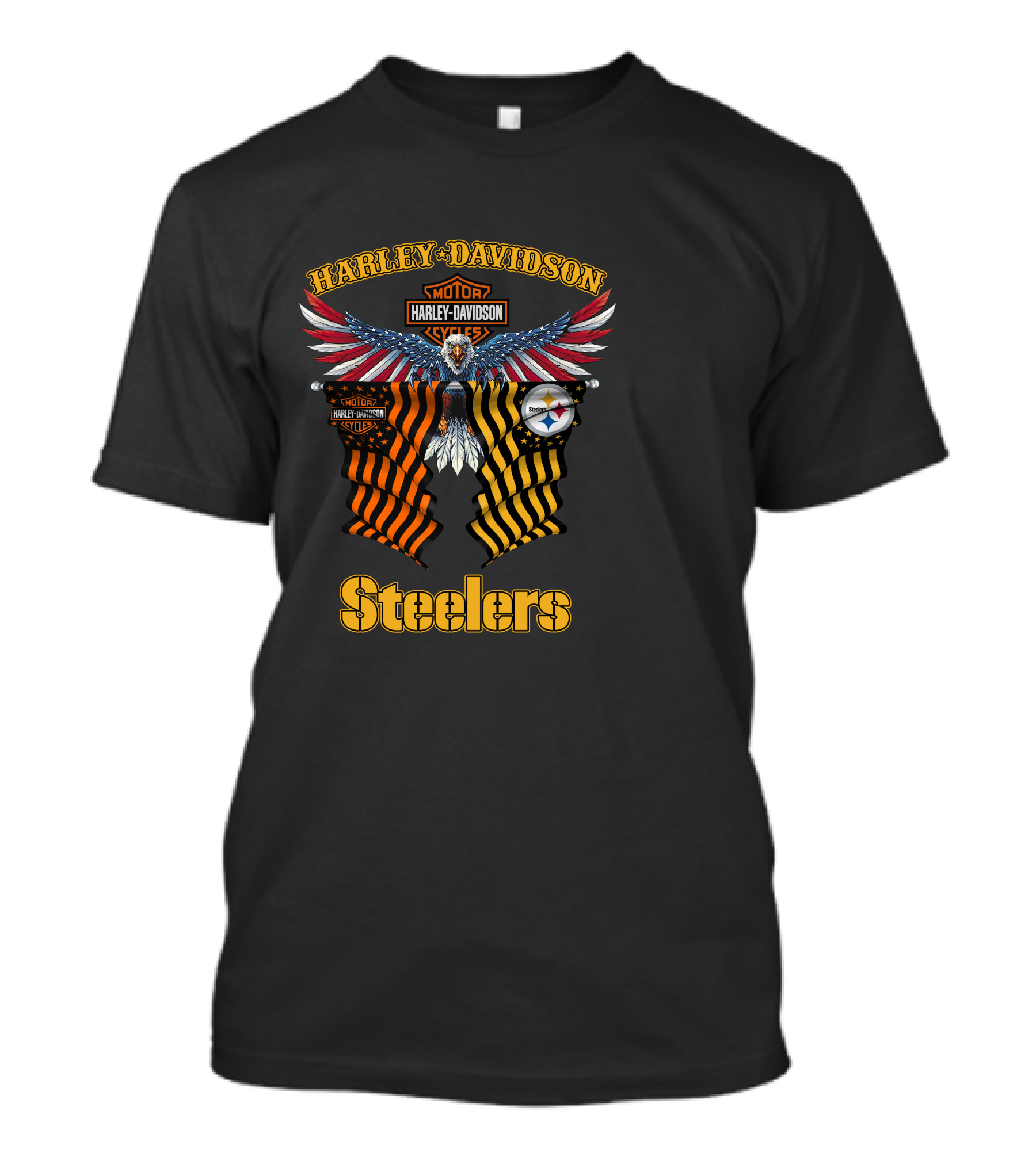 Harley Davidson Steelers Moto Eagle T-Shirt