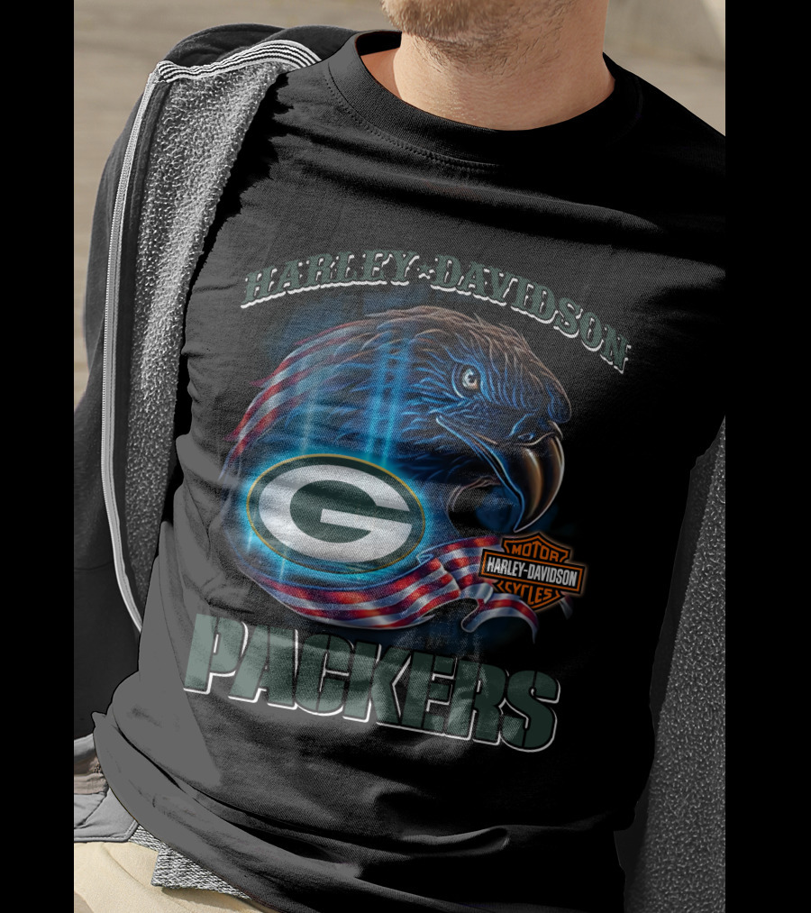 Harley Davidson Green Bay Packers Eagle T-Shirt