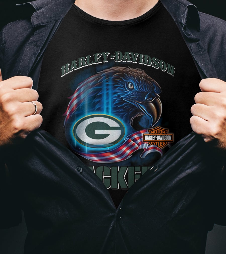Harley Davidson Green Bay Packers Eagle T-Shirt