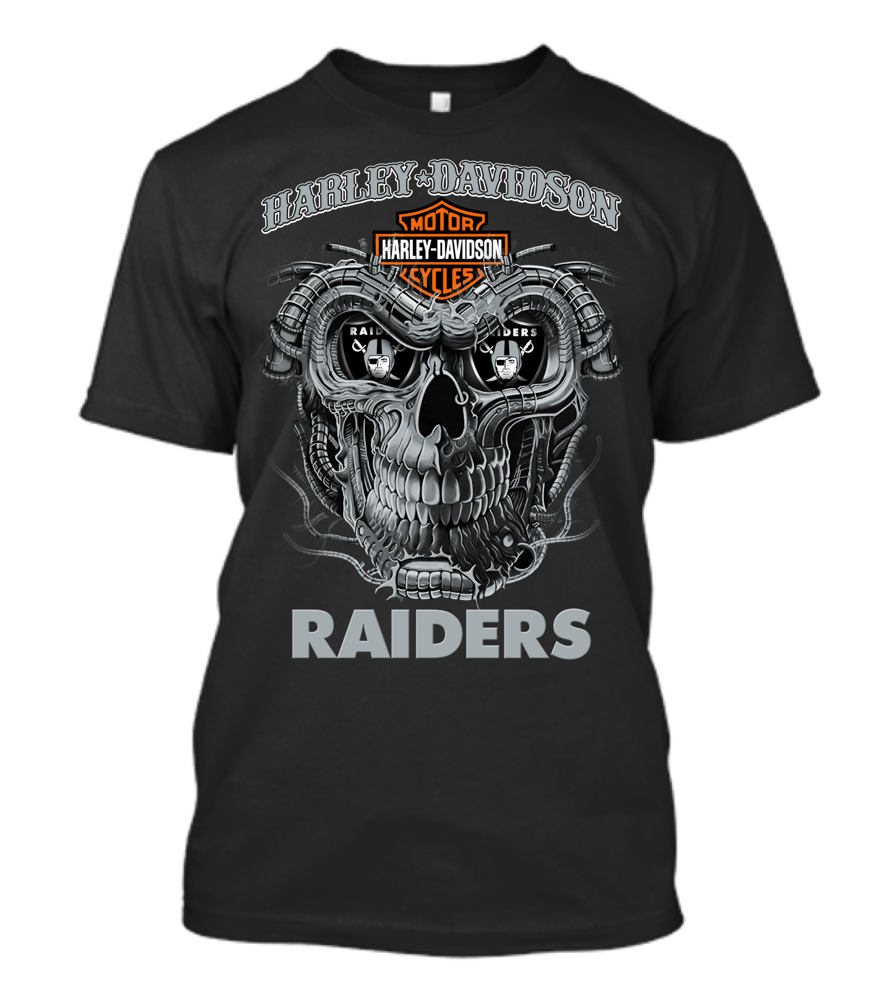 Harley Davidson Motor Cycles Raiders Skull T-Shirt