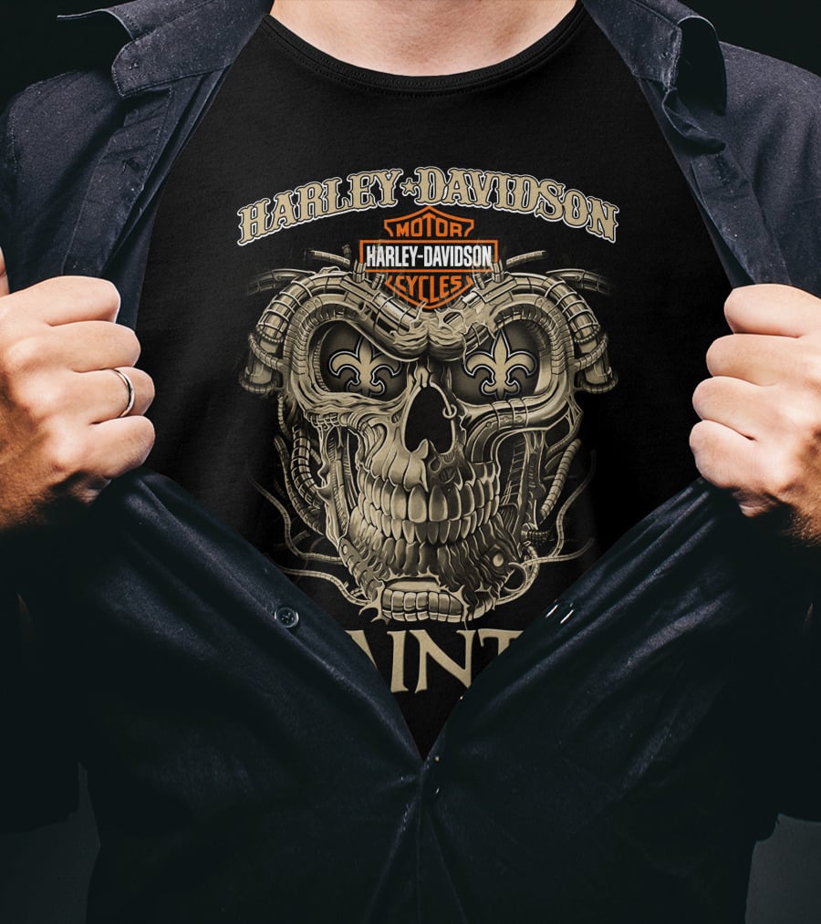 Harley Davidson Motorcycles Skull Saints T-Shirt