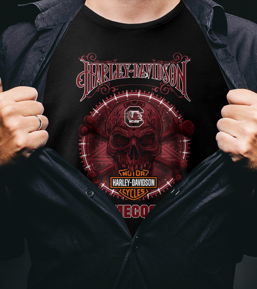 Harley Davidson South Carolina Gamecocks Skull T-Shirt