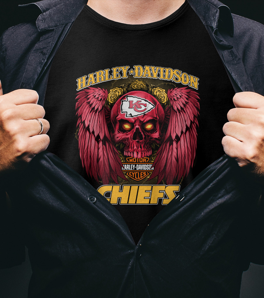 Harley Davidson Motor Cycles Kansas City Chiefs Nfl1228 T-Shirt