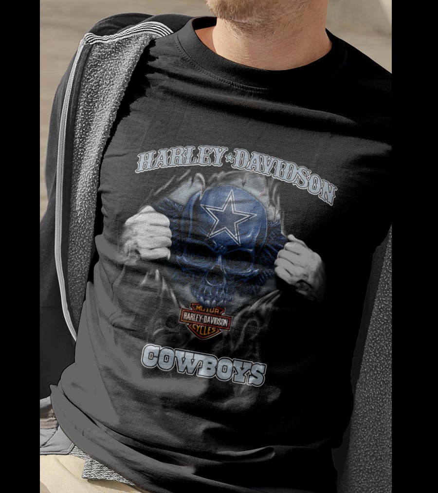 Harley Davidson Cowboys Skull With Star T-Shirt
