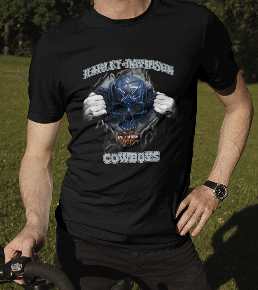 Harley Davidson Cowboys Skull With Star T-Shirt