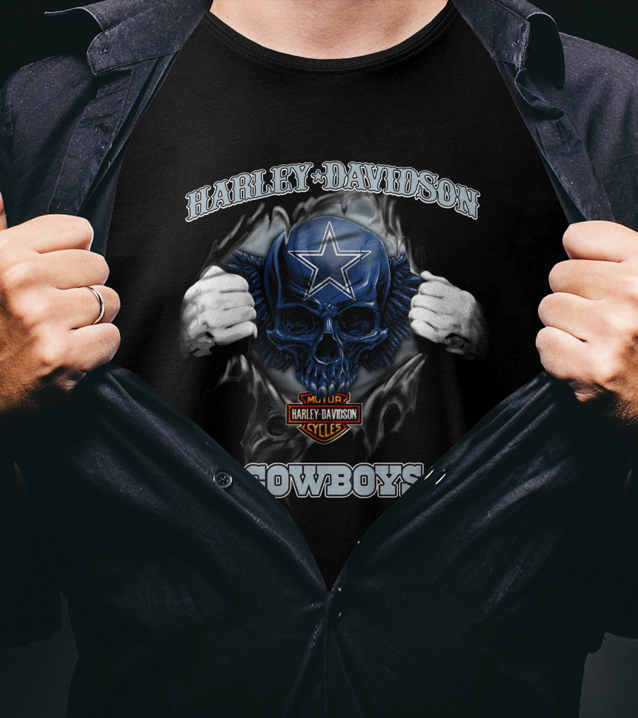 Harley Davidson Cowboys Skull With Star T-Shirt