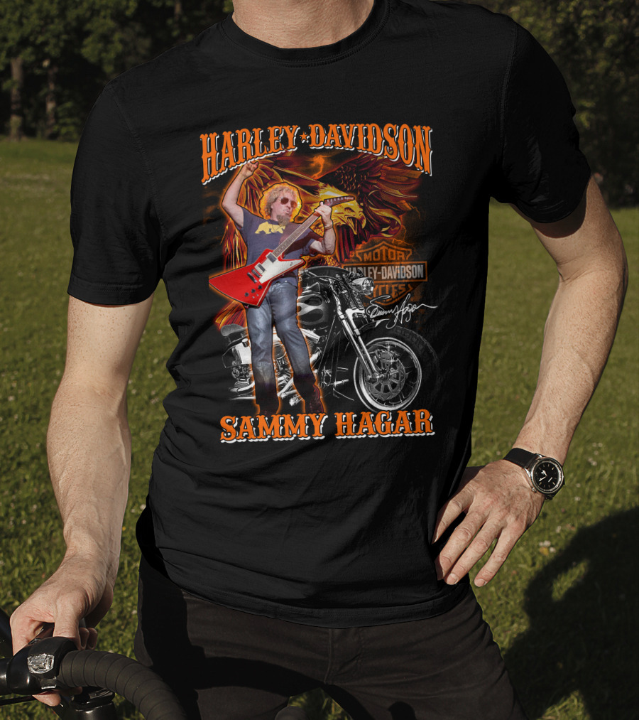 Harley Davidson Sammy Hagar Motorcycles Eagle Guitar Performance T-Shirt