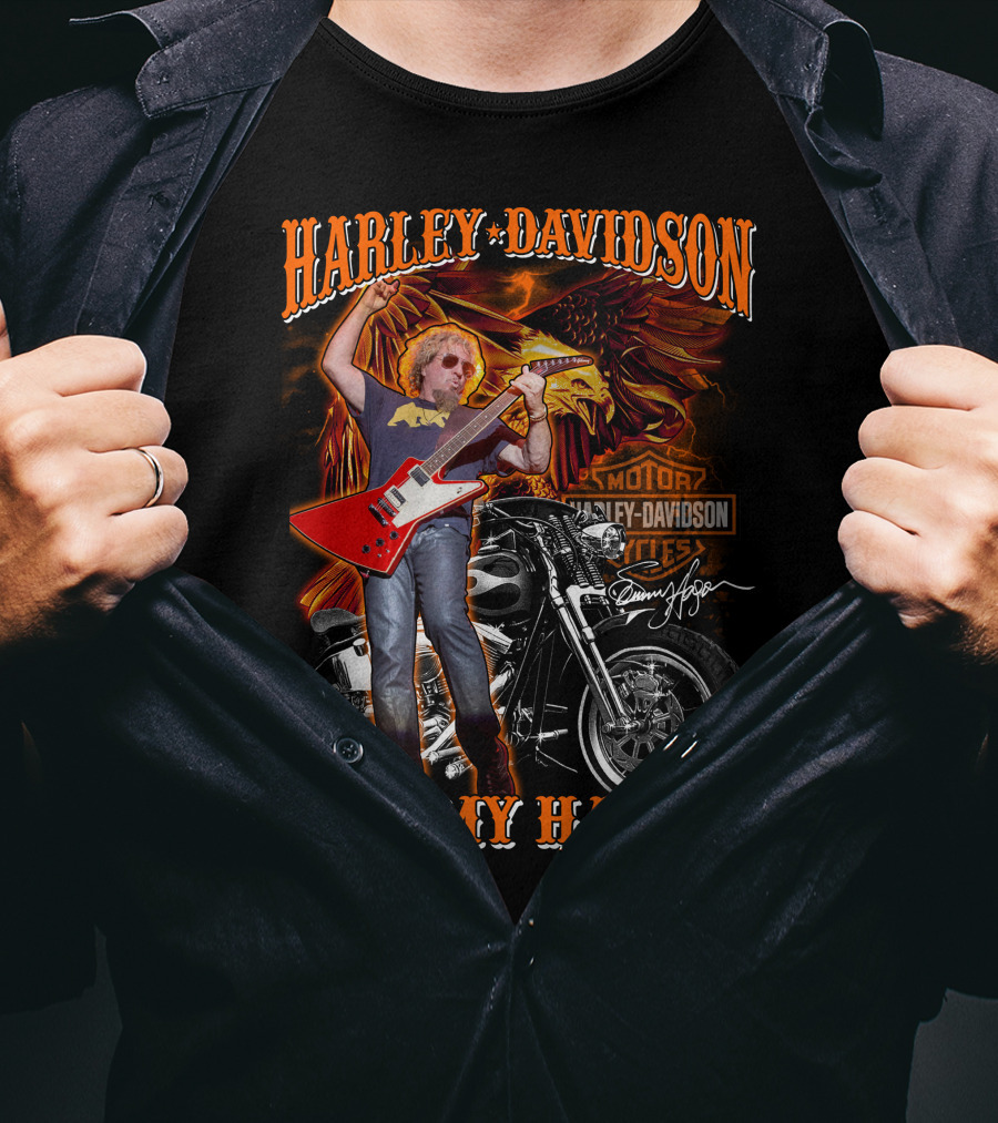 Harley Davidson Sammy Hagar Motorcycles Eagle Guitar Performance T-Shirt