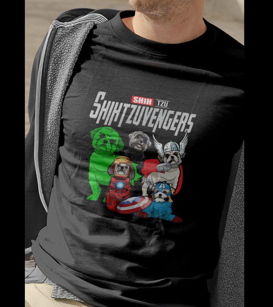 Shihtzuvengers Shih Tzu Dogs As Superheroes Assemble T-Shirt