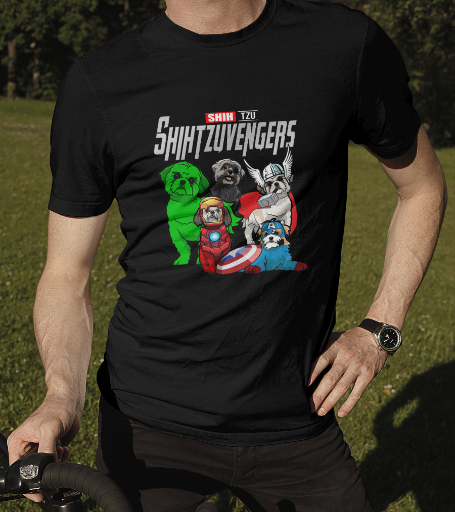 Shihtzuvengers Shih Tzu Dogs As Superheroes Assemble T-Shirt