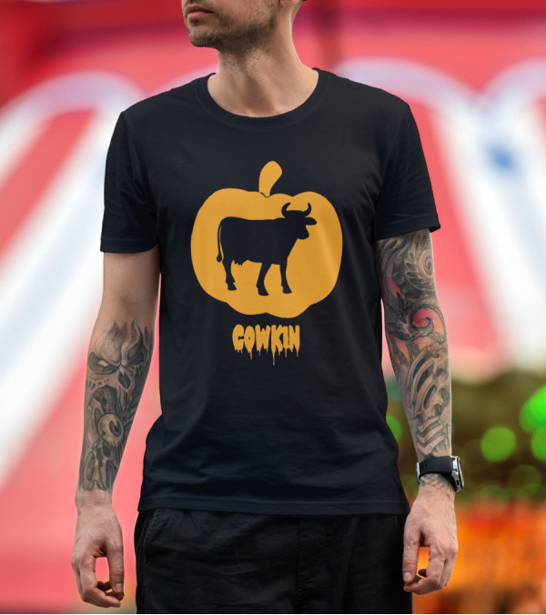 Premium T-Shirt: Cowkin Halloween Pumpkin T-Shirt Cowkin Halloween Pumpkin T-Shirt