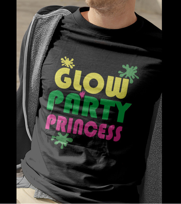 Glow Party Princess Colorful Paint Splatter T-Shirt