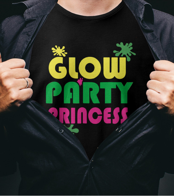 Glow Party Princess Colorful Paint Splatter T-Shirt