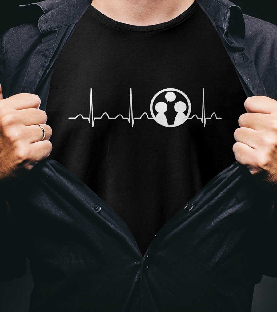 Guidance Counselor's Heartbeat With Conversation Icons T-Shirt