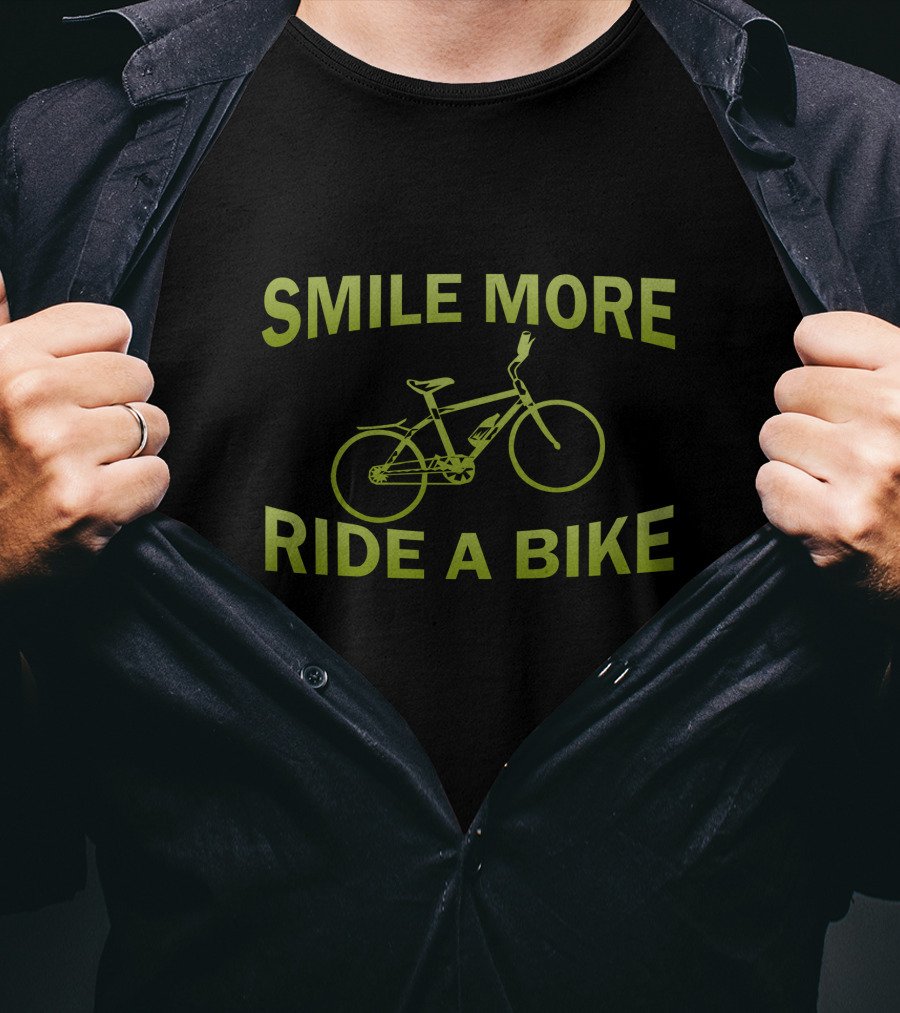 SMILE MORE RIDE A BIKE Green Bicycle T-Shirt