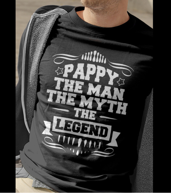 Pappy The Man The Myth The Legend Stars And Ornate Accents T-Shirt