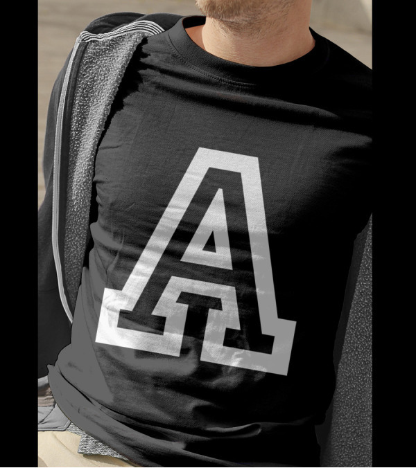 A Initial Name Block Letter T-Shirt