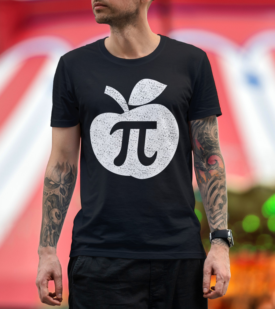 Apple Pi Symbol in Fruit Shape for Pi Day T-Shirt
