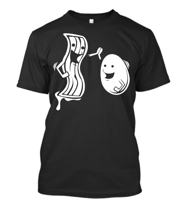 Bacon And Eggs Happy Comic Character Breakfast Duo T-Shirt