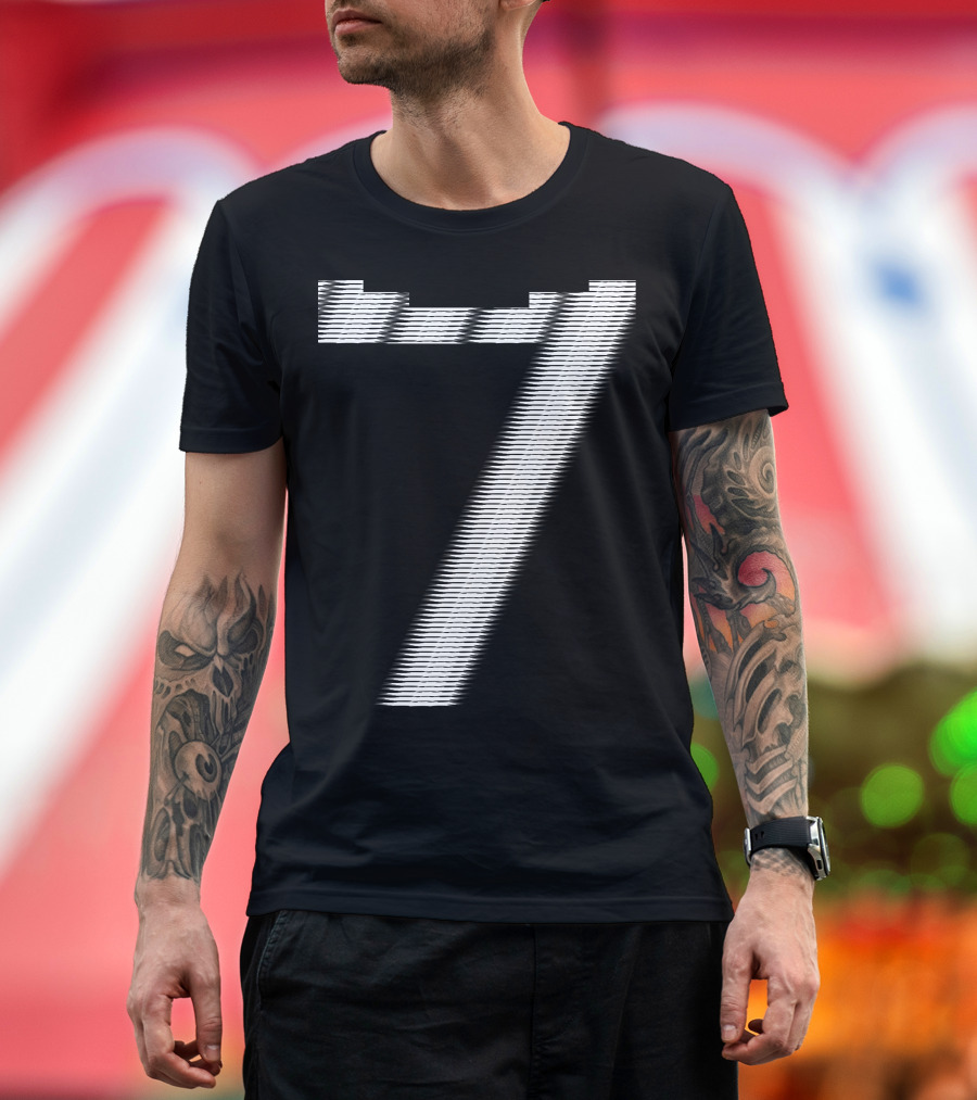 Bldg 7 Striped Numeric T-Shirt