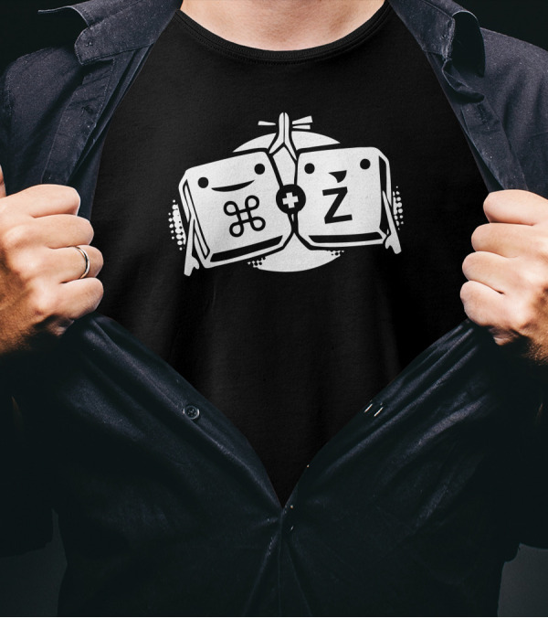 Command Z Keyboard Symbol And Smiling Icons T-Shirt